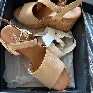 Michael Shannon Tan Wedge Sandals. Never worn.